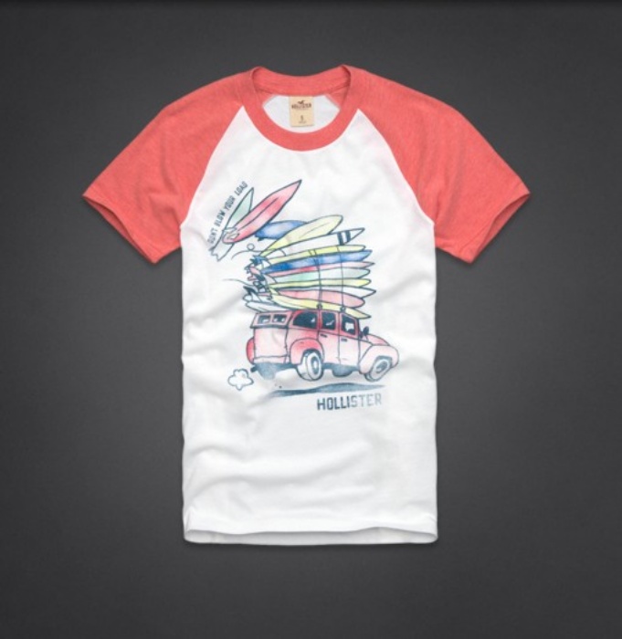 Hollister Hombres De Cuello Redondo Corto Remera HCO4100
